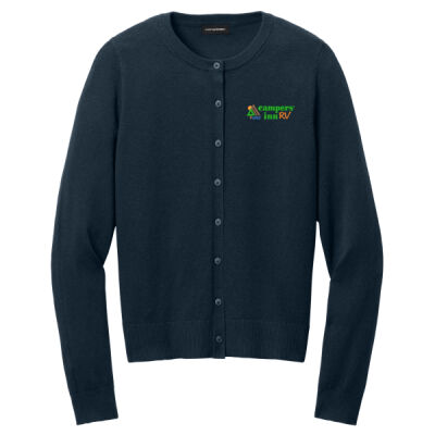 Embroidered Campers Inn - Women's Easy Care Crewneck Cardigan Sweater Thumbnail