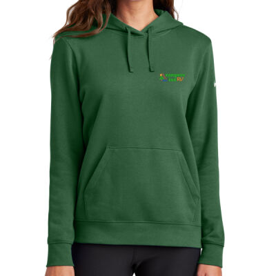 Embroidered Campers Inn - Women's Club Fleece Sleeve Swoosh Pullover Hoodie Thumbnail
